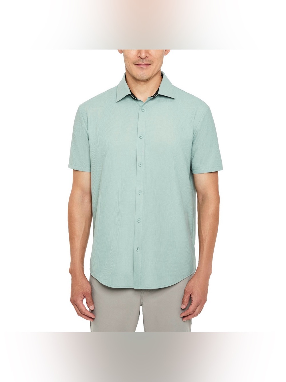 NWT Kenneth Cole New York Short-Sleeve Button-Down Shirt in Mint Green XXL